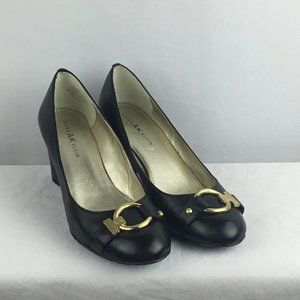 Anne Klein High Block Heel Almond Toe Sz 9M